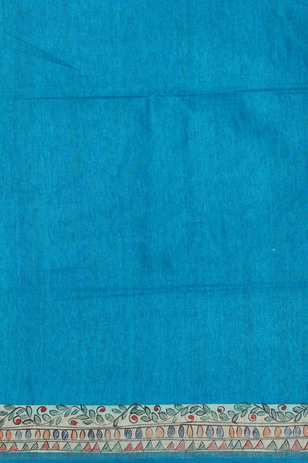 Image of Printed Tussar Ocean Blue Saree